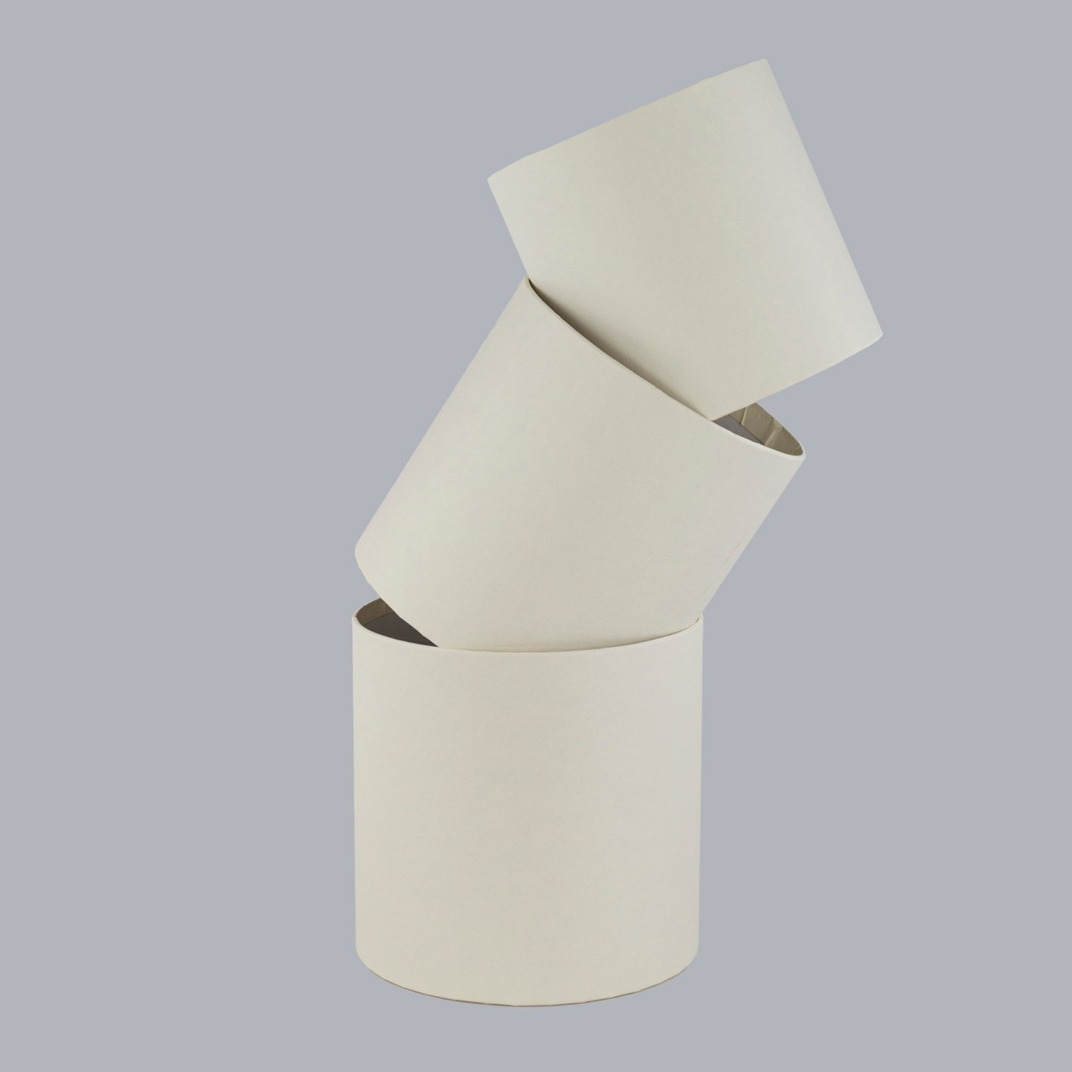 Набор коробок подарочных круглых без крышки 3шт., D16xH16 см, шампань в интернет-магазине флористических аксессуаров Азалия Декор