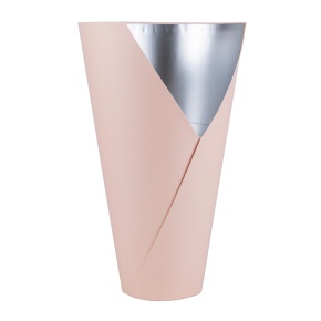 Кашпо со вставкой 18х9хН30см, светло-розовый в интернет-магазине флористических аксессуаров Азалия Декор