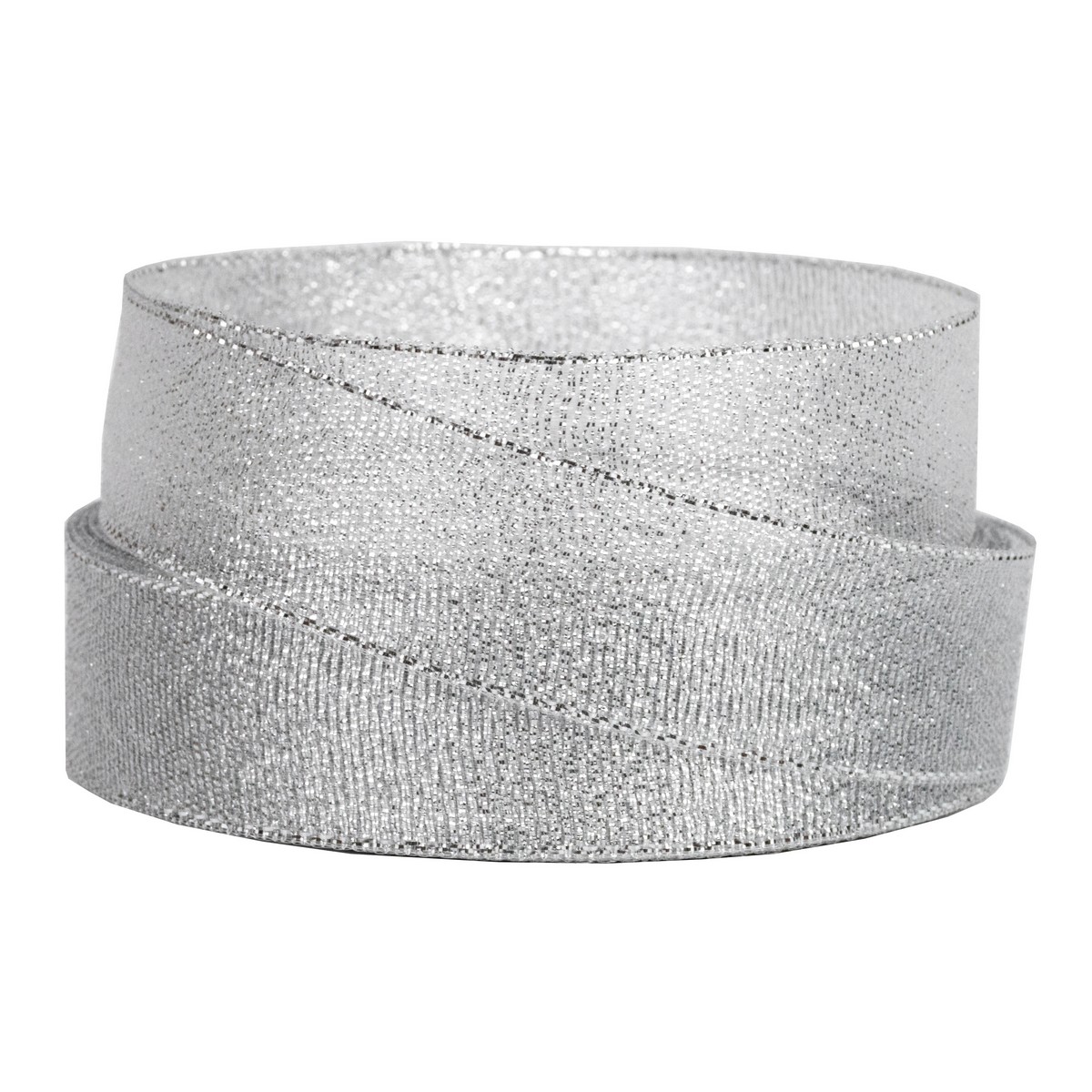 Лента декоративная (полиэстер), 25 мм 22 м, серебряный в интернет-магазине флористических аксессуаров Азалия Декор
