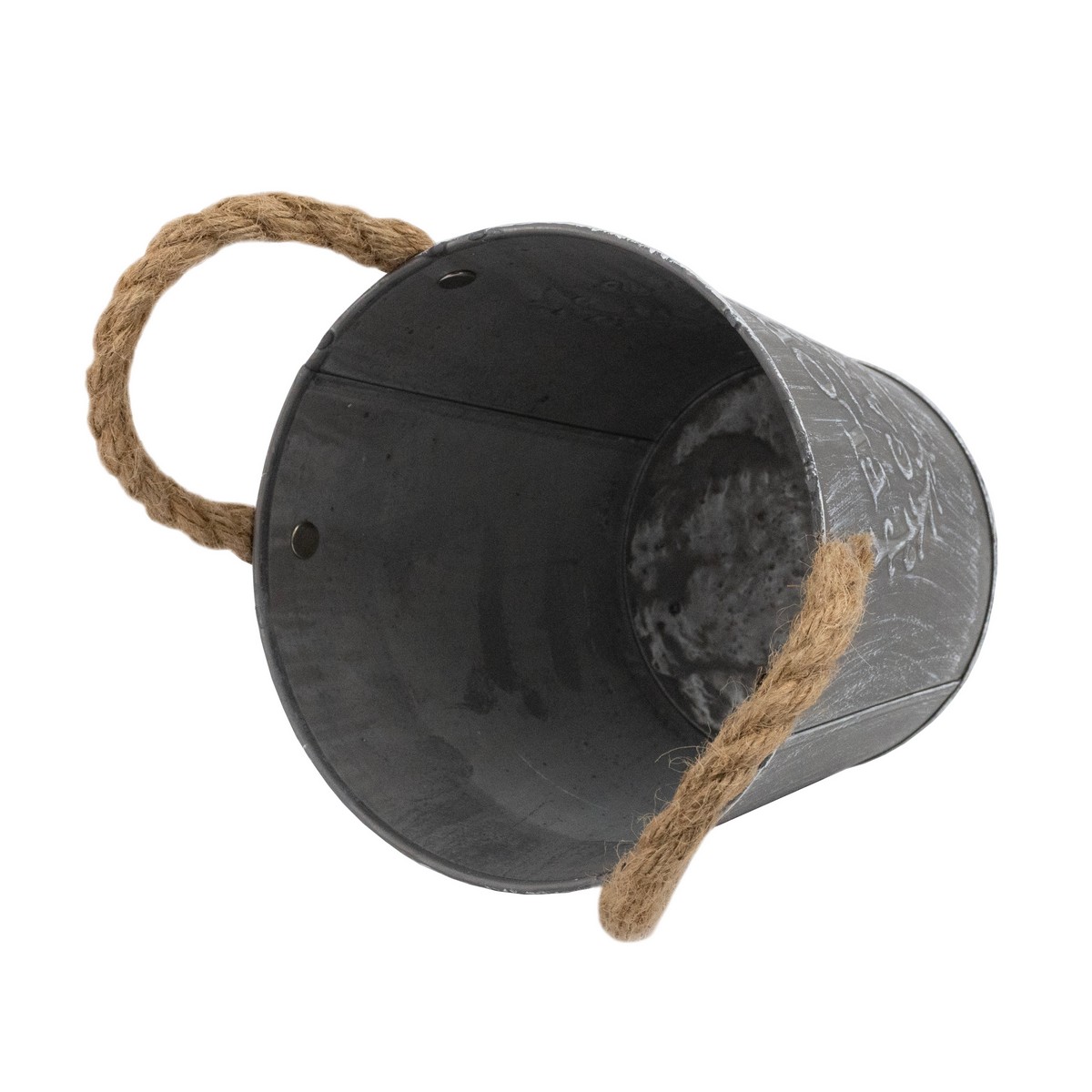 Кашпо с ручками (металл), D17xH16см, серый в интернет-магазине флористических аксессуаров Азалия Декор