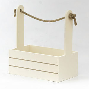 Корзина (дерево), 25х15х30см, бежевый в интернет-магазине флористических аксессуаров Азалия Декор