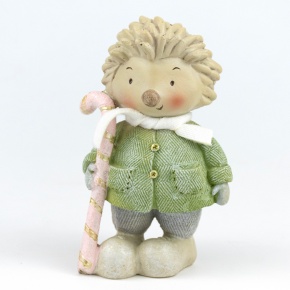 Сувенир Ежик с конфетой (полирезин), Н15,5х9х7см, зеленый в интернет-магазине флористических аксессуаров Азалия Декор