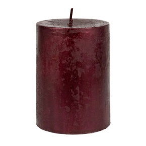 Свеча-столбик Металлик (55 часов), H10xD7см, бордовый в интернет-магазине флористических аксессуаров Азалия Декор