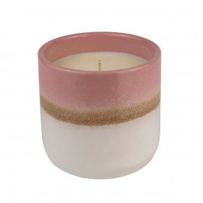 Свеча в стакане ароматическая (керамика), H10,5xD10,5см, розовый в интернет-магазине флористических аксессуаров Азалия Декор