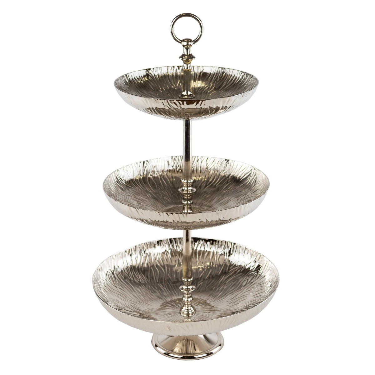 Подставка 3 яруса (металл), D30,5xH48см, серебряный в интернет-магазине флористических аксессуаров Азалия Декор