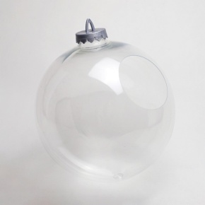 Украшение Шар с отверстием (пластик), D20см, прозрачный в интернет-магазине флористических аксессуаров Азалия Декор