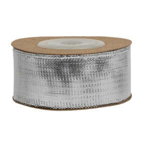 Лента декоративная (полиэстер), 25 мм 10 м, серебряный в интернет-магазине флористических аксессуаров Азалия Декор