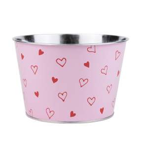 Кашпо (металл), D16xH10,5см, розовый в интернет-магазине флористических аксессуаров Азалия Декор