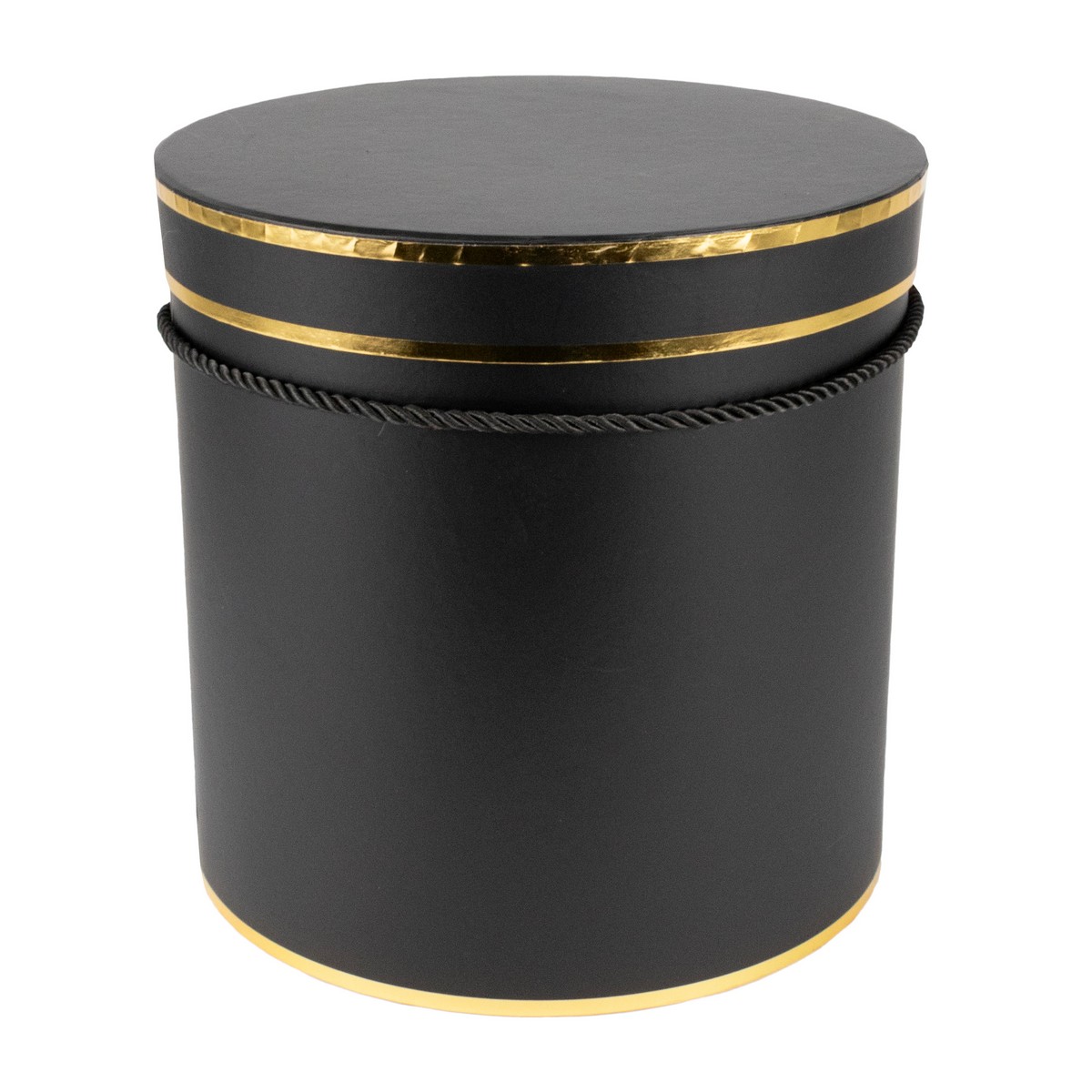 Набор коробок подарочных круглых 3шт., 23х23см, черный в интернет-магазине флористических аксессуаров Азалия Декор