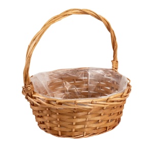 Корзина плетеная (ива), D30x12xH30см, светло-коричневый в интернет-магазине флористических аксессуаров Азалия Декор