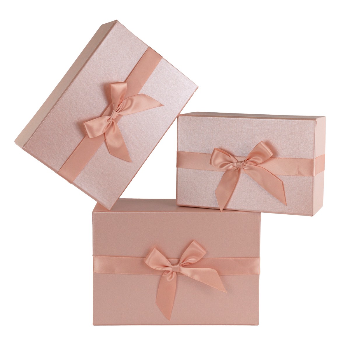 Набор коробок прямоугольных 3шт. (картон), 25х17,5хН11см, розовый в интернет-магазине флористических аксессуаров Азалия Декор