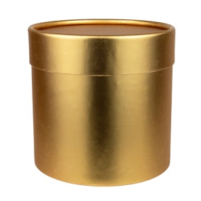 Коробка подарочная круглая, D12,5xH12,5см, золотой в интернет-магазине флористических аксессуаров Азалия Декор