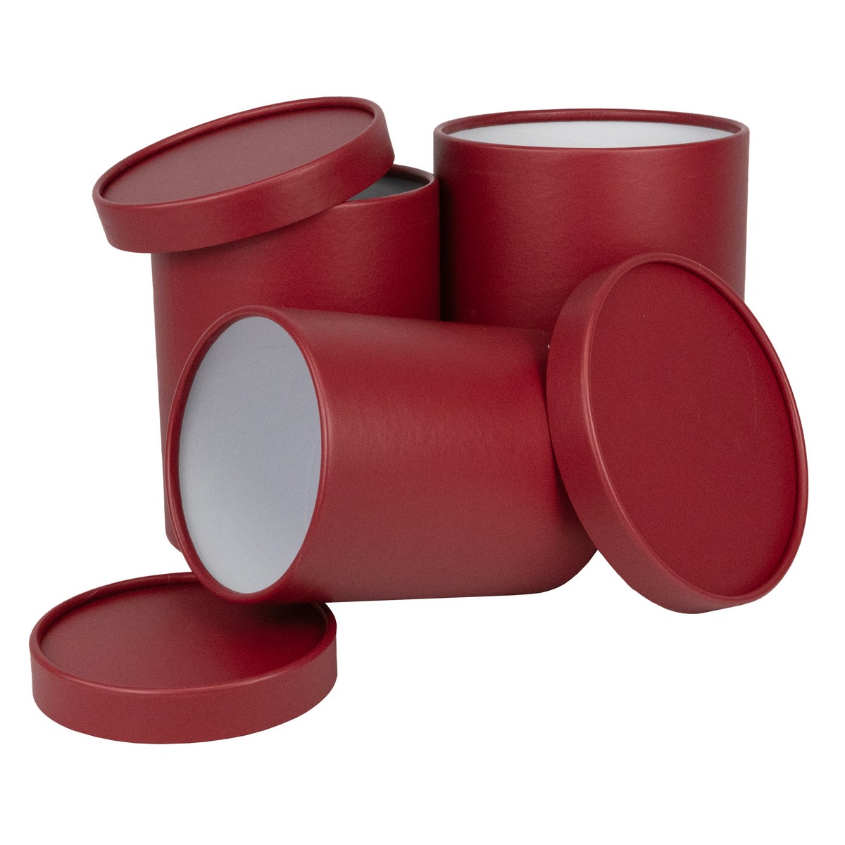 Набор коробок подарочных круглых 3шт., D20,5*H25,5см, красный в интернет-магазине флористических аксессуаров Азалия Декор
