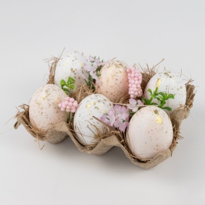 Набор яиц в кассете 6шт., 15х10см, цв. в асс. в интернет-магазине флористических аксессуаров Азалия Декор
