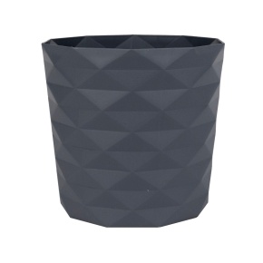 Кашпо Диамант (пластик), D14xH13см, 1,5л, антрацитовый в интернет-магазине флористических аксессуаров Азалия Декор