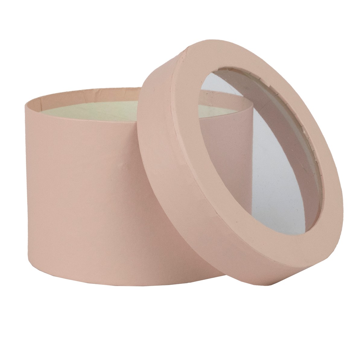 Коробка подарочная круглая, D12,5xH8,5см, нежно-розовый в интернет-магазине флористических аксессуаров Азалия Декор