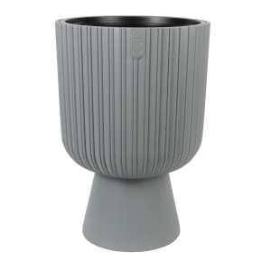 Кашпо со вставкой Мика на ножке (пластик), D29xH43см, 5,5л, серый в интернет-магазине флористических аксессуаров Азалия Декор