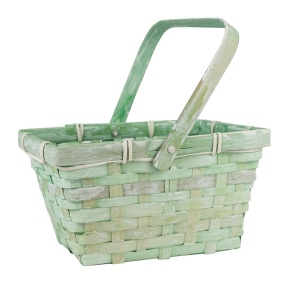 Корзина плетеная (бамбук), 19x14,5x11xH21см, зеленый в интернет-магазине флористических аксессуаров Азалия Декор