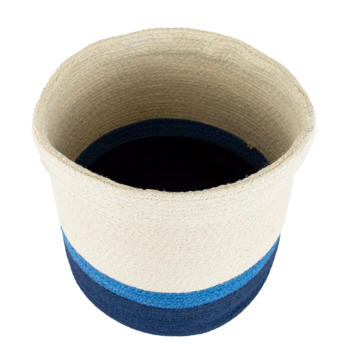 Набор кашпо плетеных 3шт. (джут), D30хH30см, белый/синий в интернет-магазине флористических аксессуаров Азалия Декор