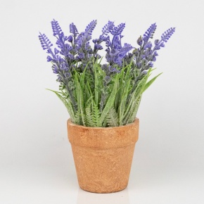 Лаванда в кашпо (бетон), D12xH18см, сиреневый в интернет-магазине флористических аксессуаров Азалия Декор