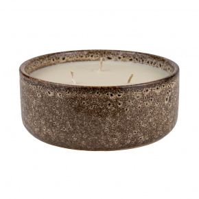 Свеча в стакане ароматическая (керамика), H6,5xD16,5см, коричневый в интернет-магазине флористических аксессуаров Азалия Декор