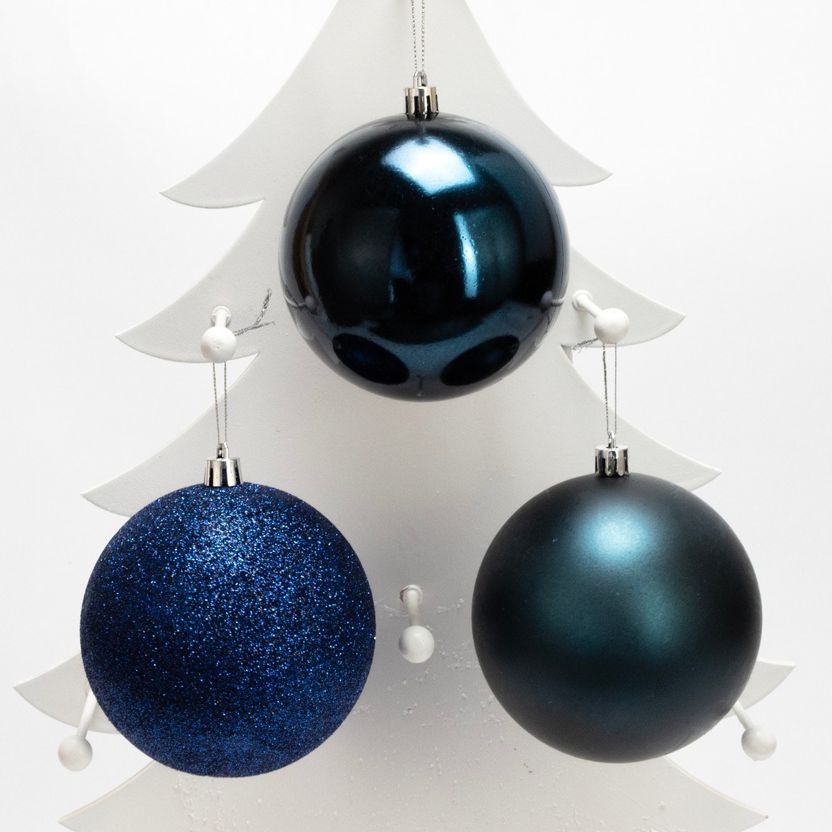 Набор шаров в тубе 3шт. (пластик), D10см, синий в интернет-магазине флористических аксессуаров Азалия Декор