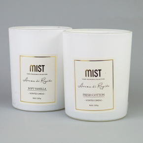 Свеча в банке ароматическая (стекло), Н10хD8см., белый в интернет-магазине флористических аксессуаров Азалия Декор