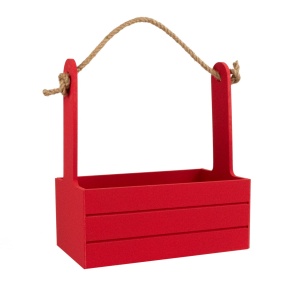 Корзина (дерево), 25х15х30см, красный в интернет-магазине флористических аксессуаров Азалия Декор