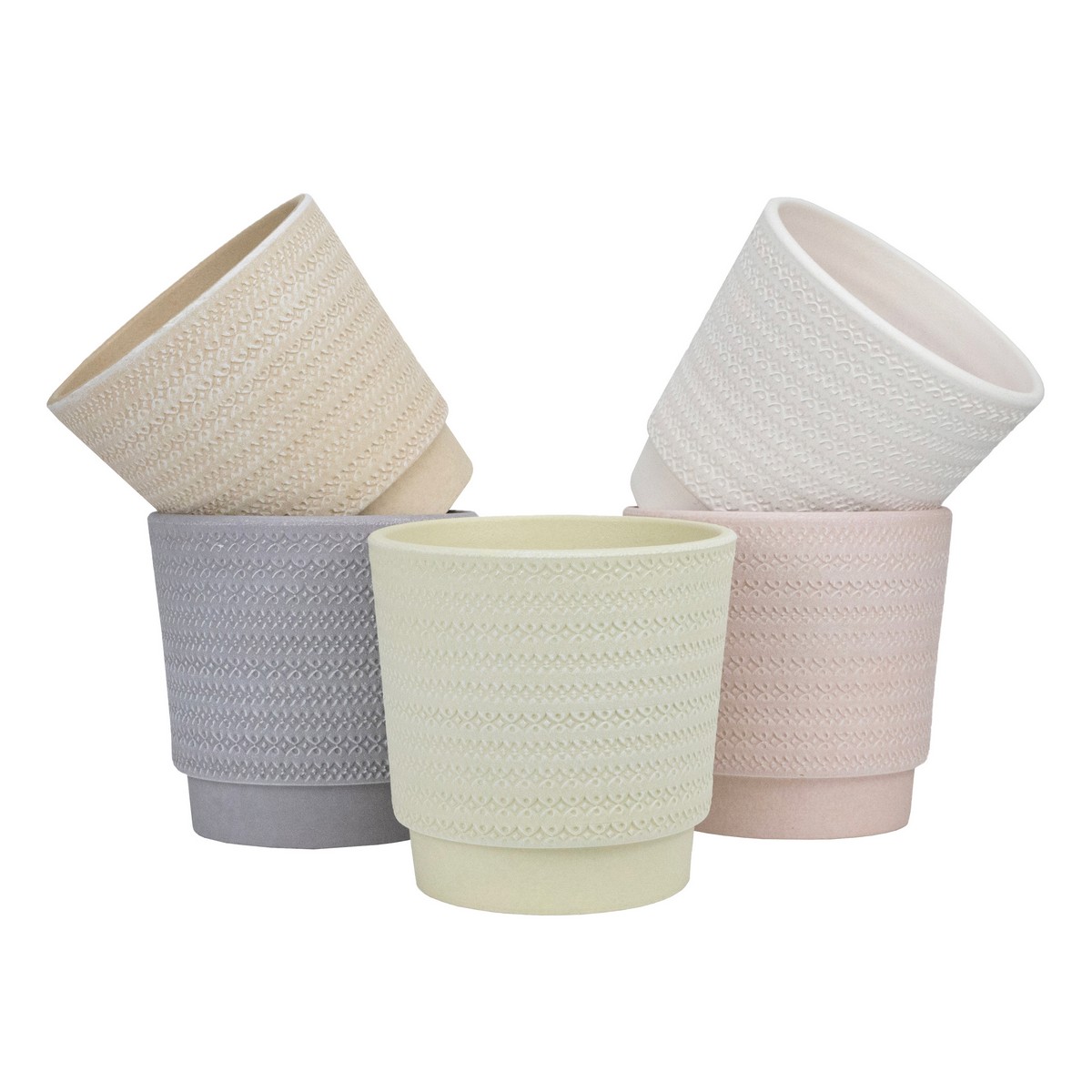 Кашпо Ришелье (керамика), D14xH13см, 1,1л, цв. в асс. в интернет-магазине флористических аксессуаров Азалия Декор