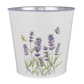 Кашпо Лаванда (металл), D17,5хH16,5см, белый в интернет-магазине флористических аксессуаров Азалия Декор