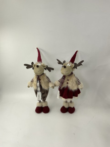 Сувенир Лось Мальчик/Девочка, Н46х16х16см, в асс., красный в интернет-магазине флористических аксессуаров Азалия Декор