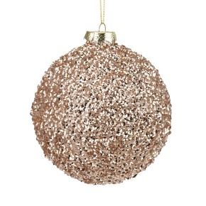 Украшение подвесное Шар (стекло), D8см, шампань в интернет-магазине флористических аксессуаров Азалия Декор