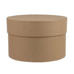 Коробка подарочная круглая, D15xH10 см, натуральный в интернет-магазине флористических аксессуаров Азалия Декор