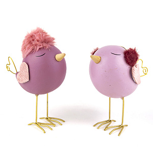 Сувенир Птичка (полирезин), H11x10см, в асс., розовый в интернет-магазине флористических аксессуаров Азалия Декор