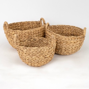 Набор корзин плетеных 3шт. (растительный материал), D33хH16см, натуральный в интернет-магазине флористических аксессуаров Азалия Декор