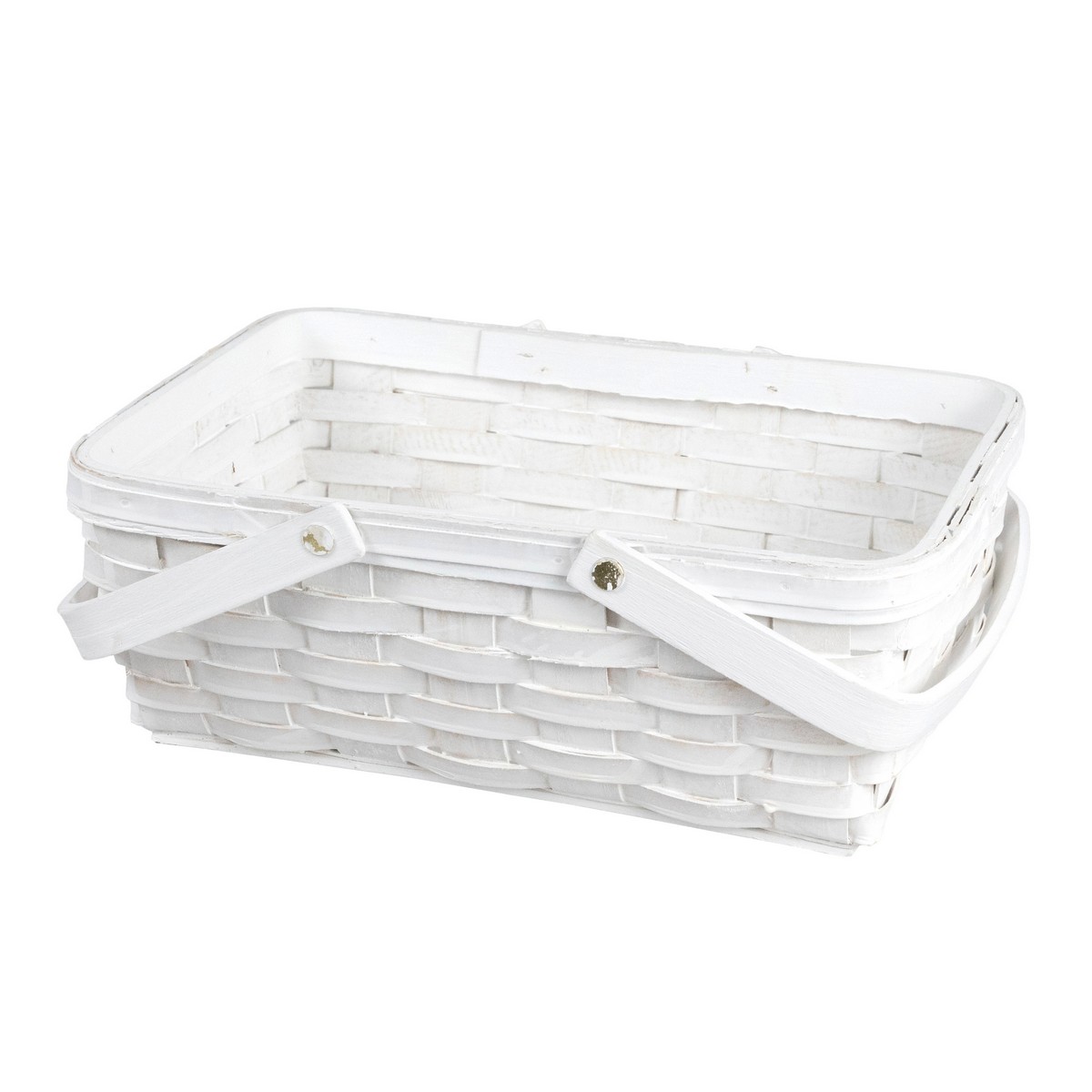 Корзина плетеная, 31,5x21,5xH25,5см, белый в интернет-магазине флористических аксессуаров Азалия Декор