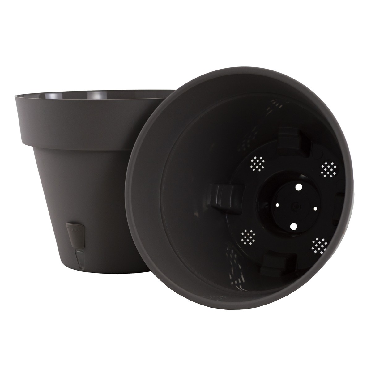 Кашпо Латина (пластик), D23,5хH20см, 5,6л, серый в интернет-магазине флористических аксессуаров Азалия Декор