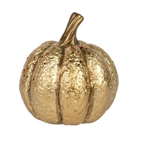 Сувенир Тыква (керамика), Н11,5х10,5х10см, золотой в интернет-магазине флористических аксессуаров Азалия Декор