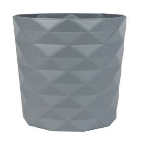 Кашпо Диамант (пластик), D16,5xH17,5см, 3л, серый в интернет-магазине флористических аксессуаров Азалия Декор
