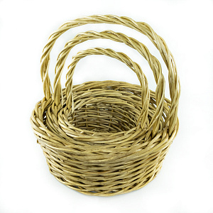 Набор корзин плетеных 3шт. (ива), 45х18хН46см, натуральный в интернет-магазине флористических аксессуаров Азалия Декор