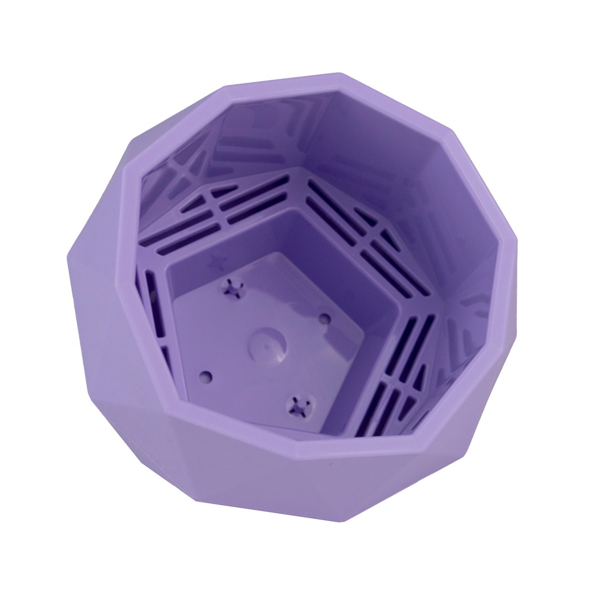 Кашпо Топаз (пластик), D12,5xH9см, 0,45л, сиреневый в интернет-магазине флористических аксессуаров Азалия Декор