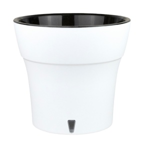 Кашпо со вставкой Дали Софт (пластик), D19,5xH17,5см, 3,5л, белый в интернет-магазине флористических аксессуаров Азалия Декор