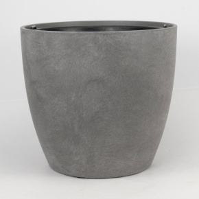 Кашпо Замша (бетон), D25xH23см, 8л, серый в интернет-магазине флористических аксессуаров Азалия Декор
