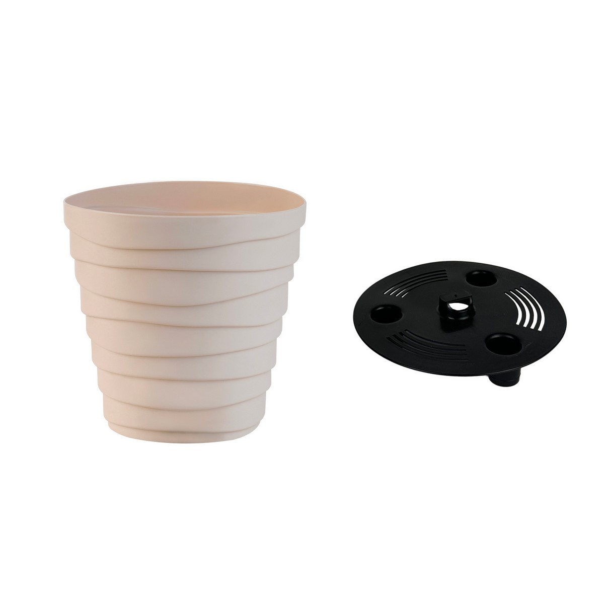 Кашпо Бархан (пластик), D18xH17см, 2,25л, кремовый в интернет-магазине флористических аксессуаров Азалия Декор