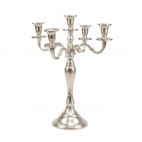 Канделябр для 5 свечей (металл), H39см, серебряный в интернет-магазине флористических аксессуаров Азалия Декор