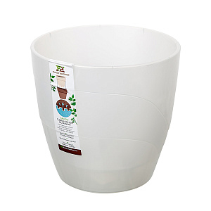 Кашпо Грация со вставкой (пластик), D17xH17см, 2,8л, прозрачный в интернет-магазине флористических аксессуаров Азалия Декор