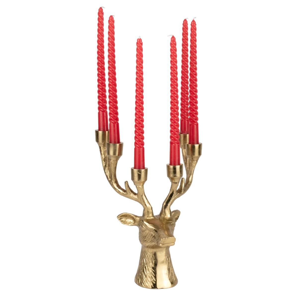 Подсвечник Олень (металл), H33x26x26см, золотой в интернет-магазине флористических аксессуаров Азалия Декор