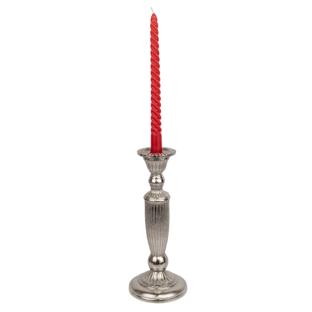 Подсвечник (металл), H26x11см, серебряный в интернет-магазине флористических аксессуаров Азалия Декор