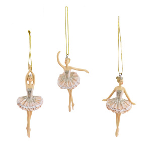 Украшение подвесное Балерина (полирезин), H11,5x5,5x3,5см, в асс., розовый в интернет-магазине флористических аксессуаров Азалия Декор
