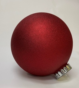 Украшение Шар с глиттером (пластик), D20см, красный в интернет-магазине флористических аксессуаров Азалия Декор